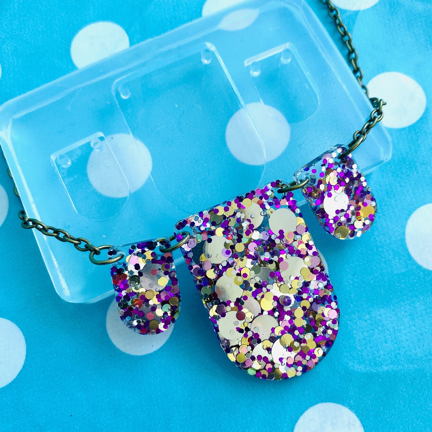 Bib Link Style  Necklace Silicone Mold - Resin Mould PM57 T