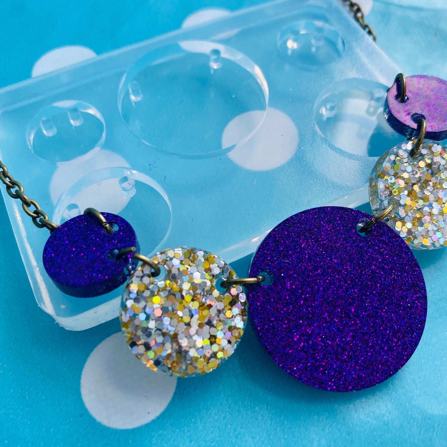 Clear Silicone Molds for Resin Circle Link Style Necklace PM58