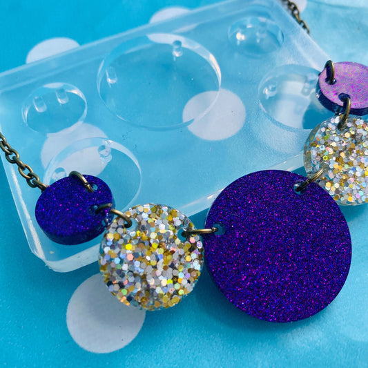 Clear Silicone Molds for Resin Circle Link Style Necklace PM58