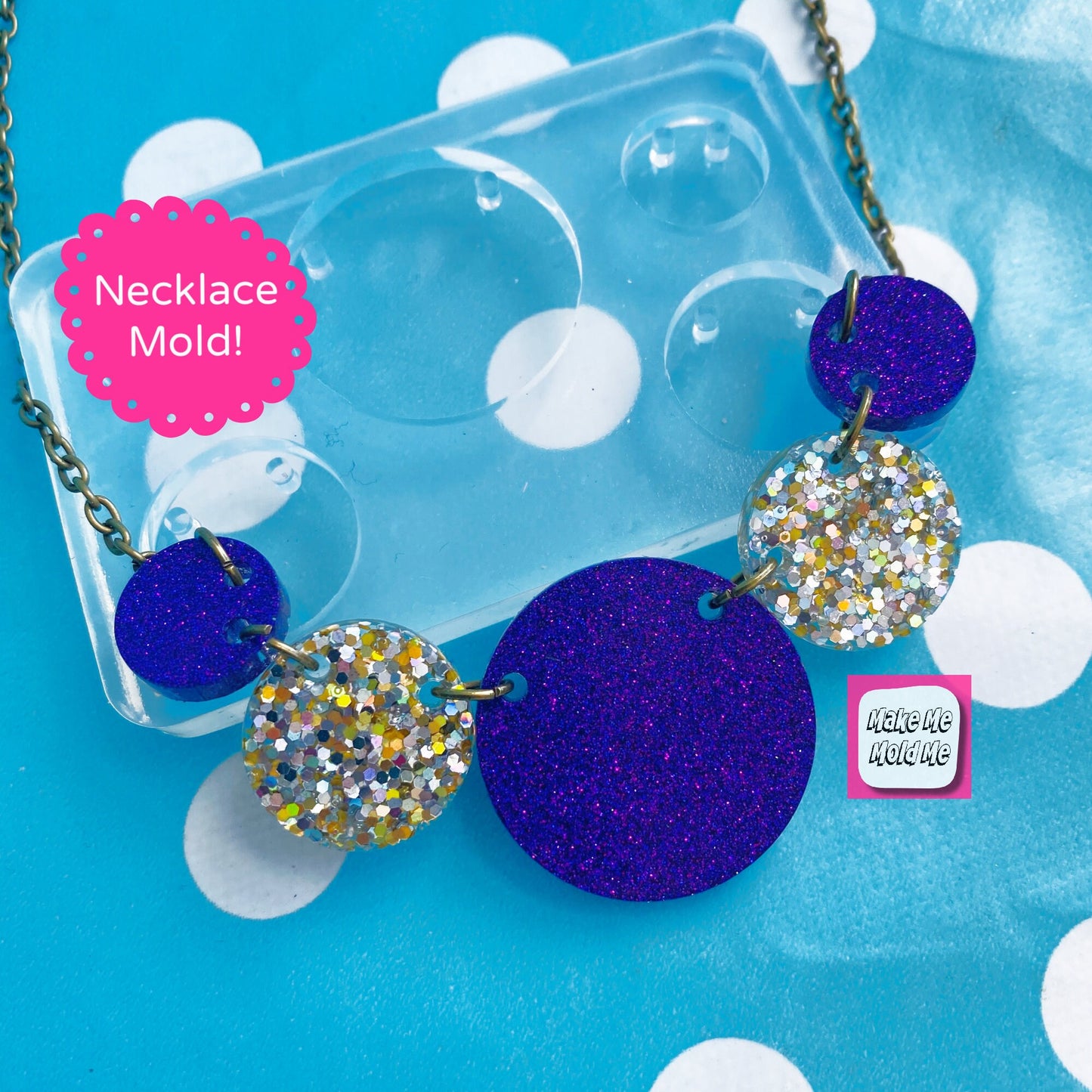 Clear Silicone Molds for Resin Circle Link Style Necklace PM58
