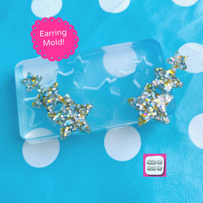 40mm Silicone Earring Star shape Stud Mold  - Earrings Resin Crafter Mould Geometric EM515
