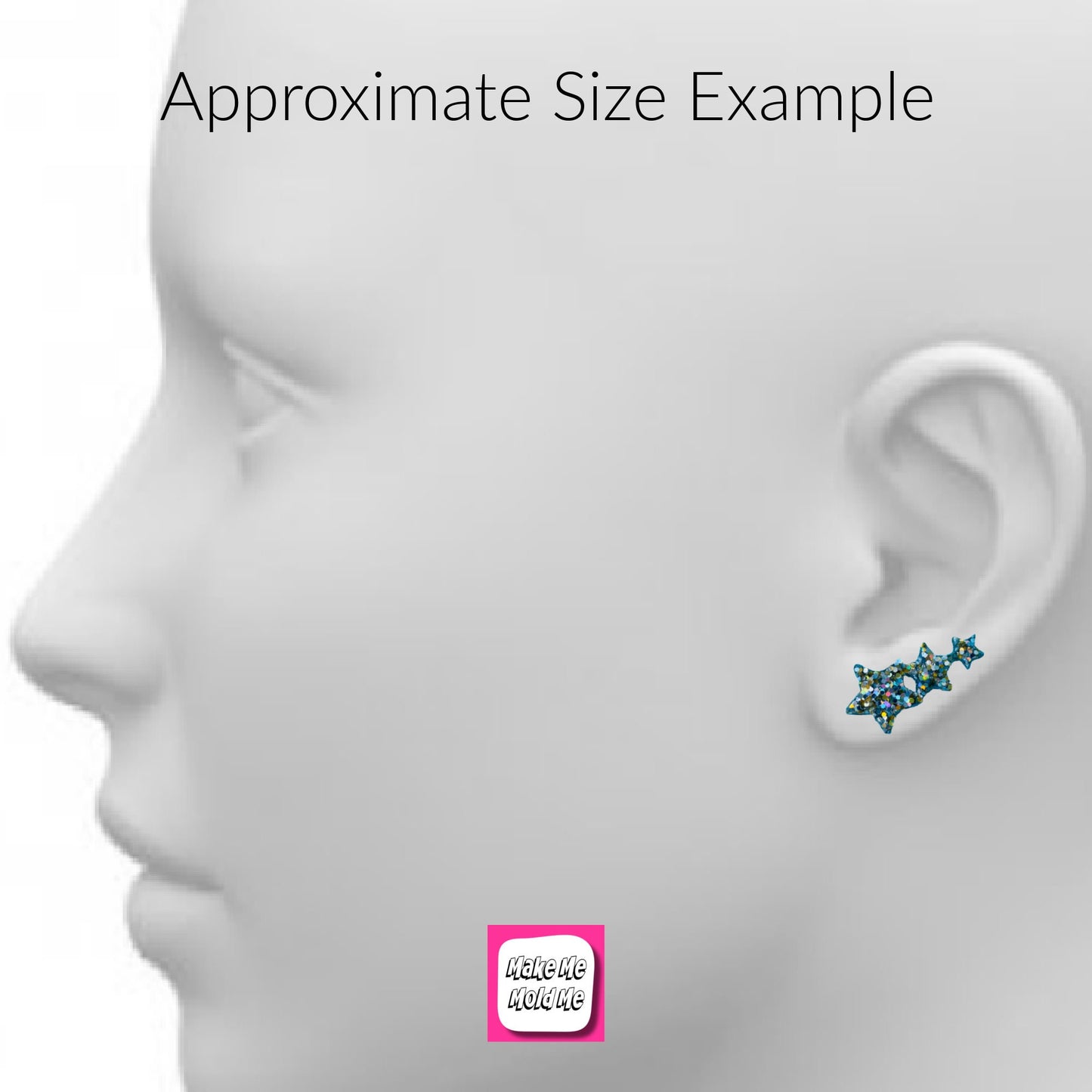 40mm Silicone Earring Star shape Stud Mold  - Earrings Resin Crafter Mould Geometric EM515