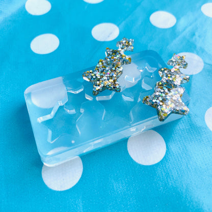 40mm Silicone Earring Star shape Stud Mold  - Earrings Resin Crafter Mould Geometric EM515