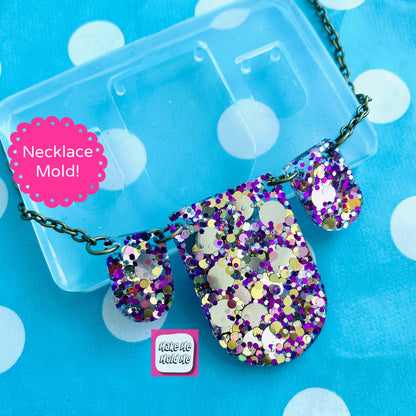 Bib Link Style  Necklace Silicone Mold - Resin Mould PM57 T