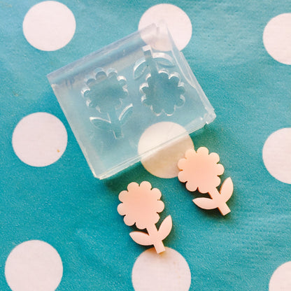 Silicone Earring Daisy Flower Stud Mold  - Earrings Resin Crafter Mould Garden Plant Shape EM157