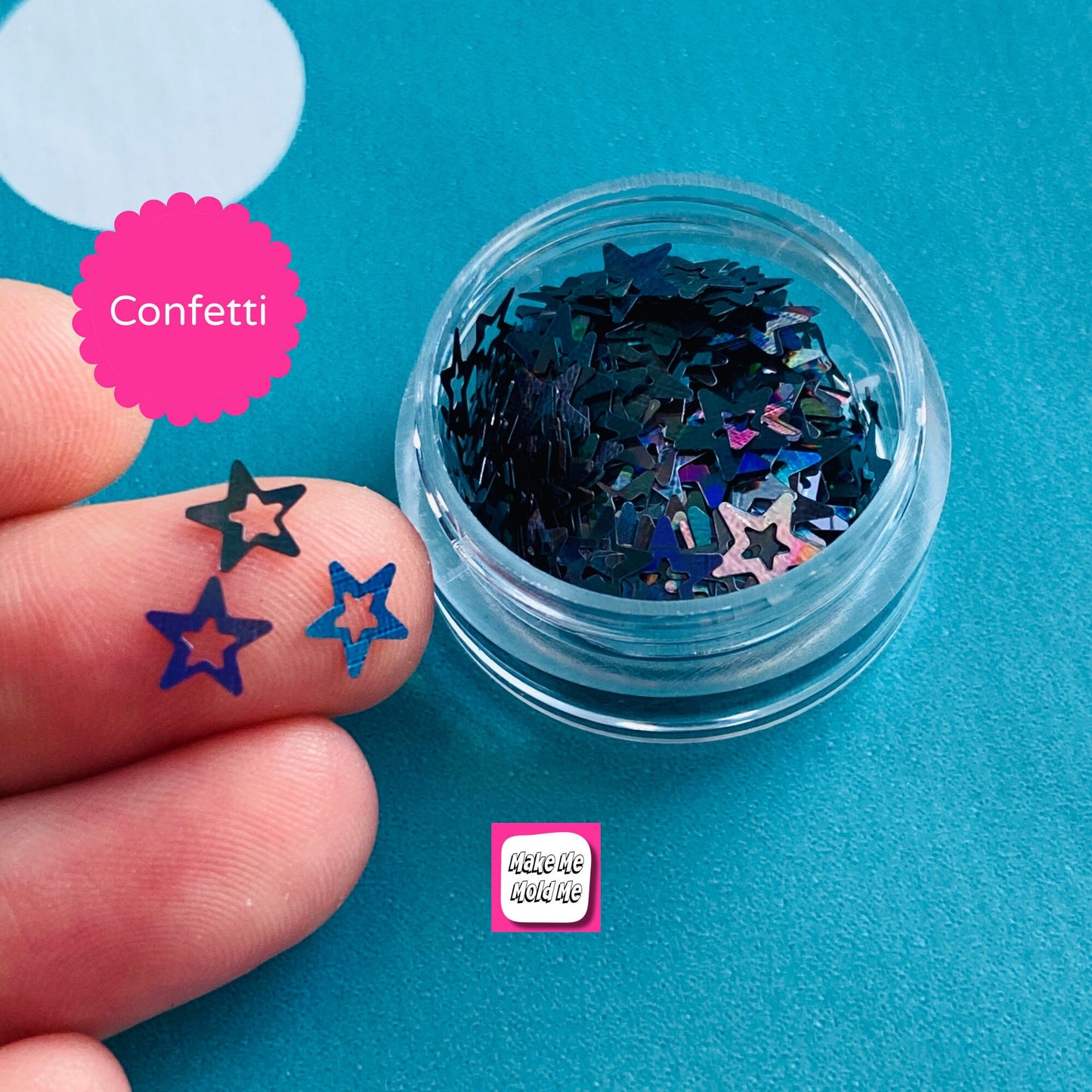 Amazing Black Holographic Cut Out Star Confetti MM95 T