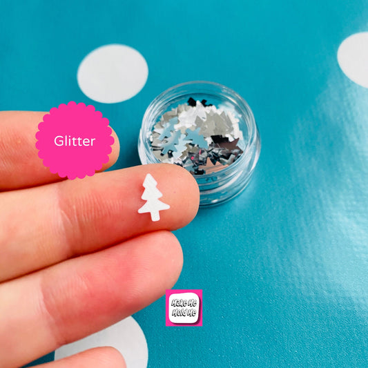 Silver Christmas Tree Confetti: 7mm Craft Supplies (5ml Tub)