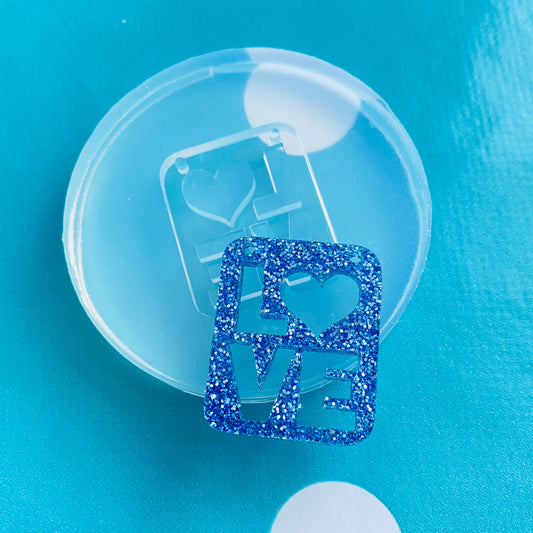 30mm Love Word Silicone Pendant Mold - Resin Crafter NM08