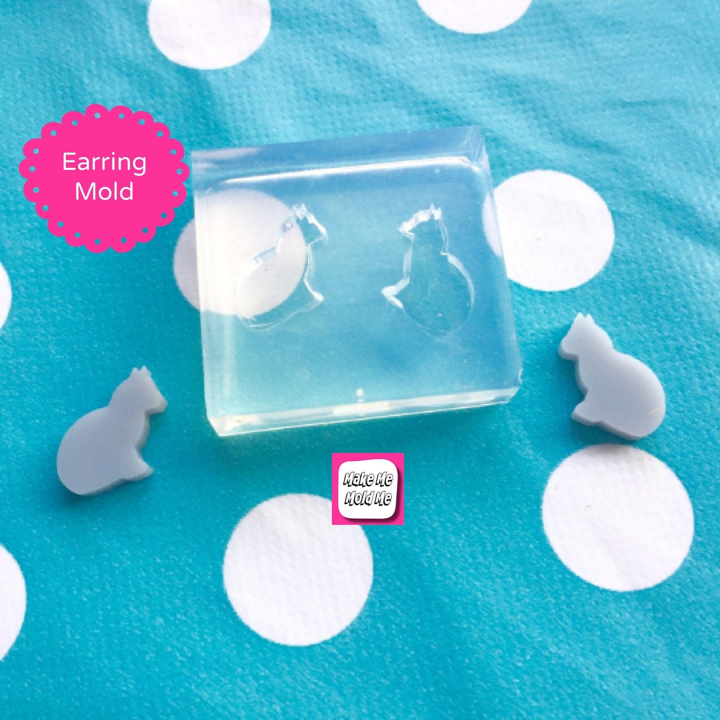 Clear Silicone Molds for Resin Cat Shape Pet Stud Earring  Mold EM200