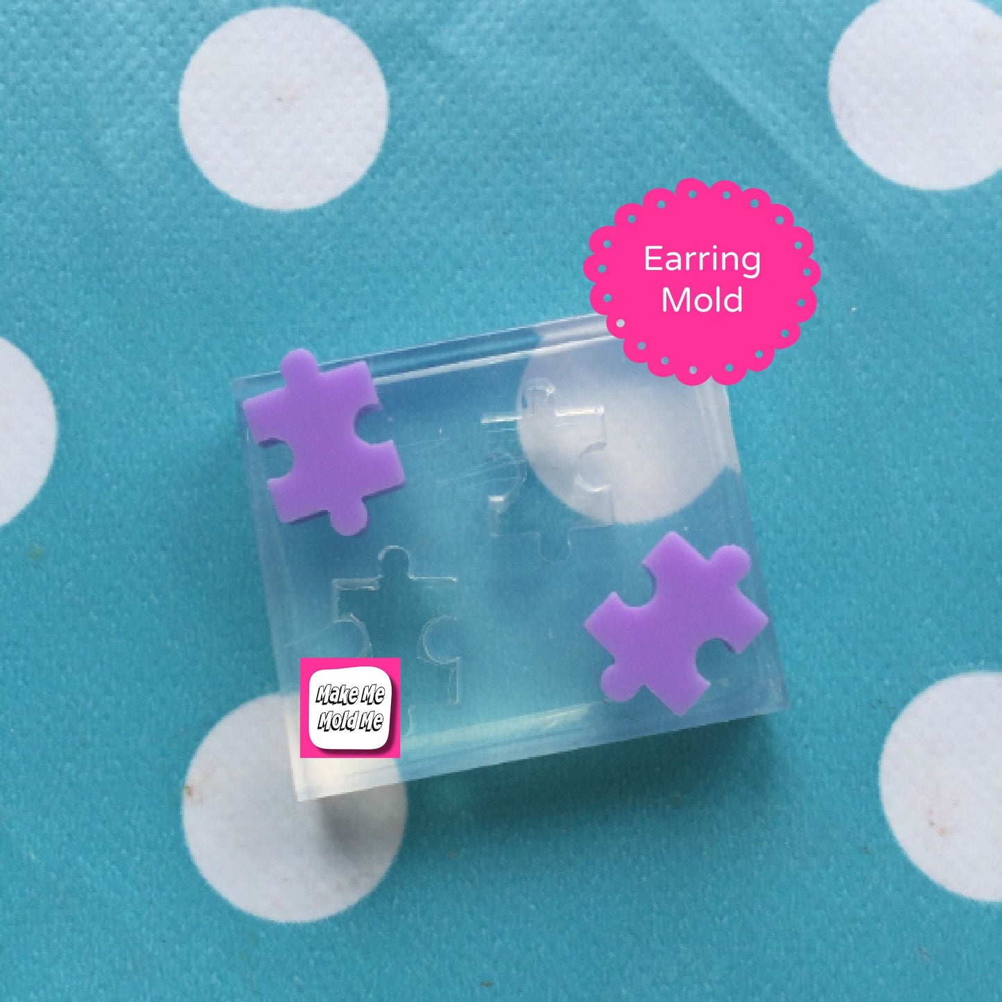 Silicone Earring Jigsaw shape Stud Mold  - Earrings Resin Crafter Mould EM142