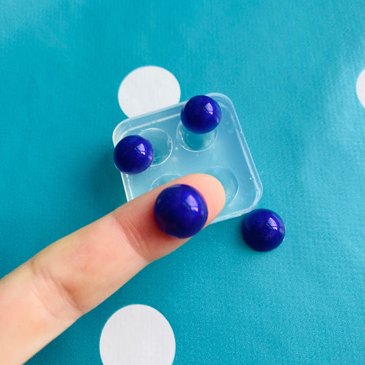 4 x 12mm Hemisphere Round Circle Cabochons Mold