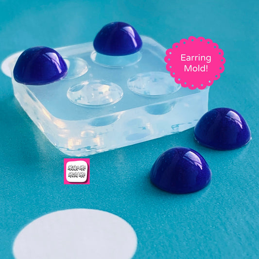 4 x 12mm Hemisphere Round Circle Cabochons Mold