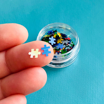 Rainbow Jigsaw Puzzle Piece Confetti MM104