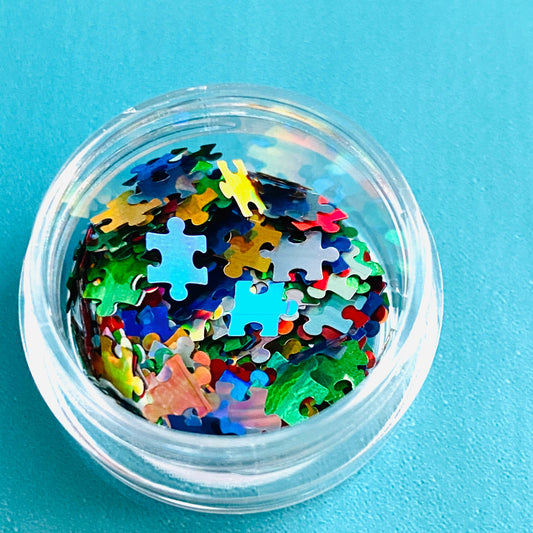 Rainbow Jigsaw Puzzle Piece Confetti MM104