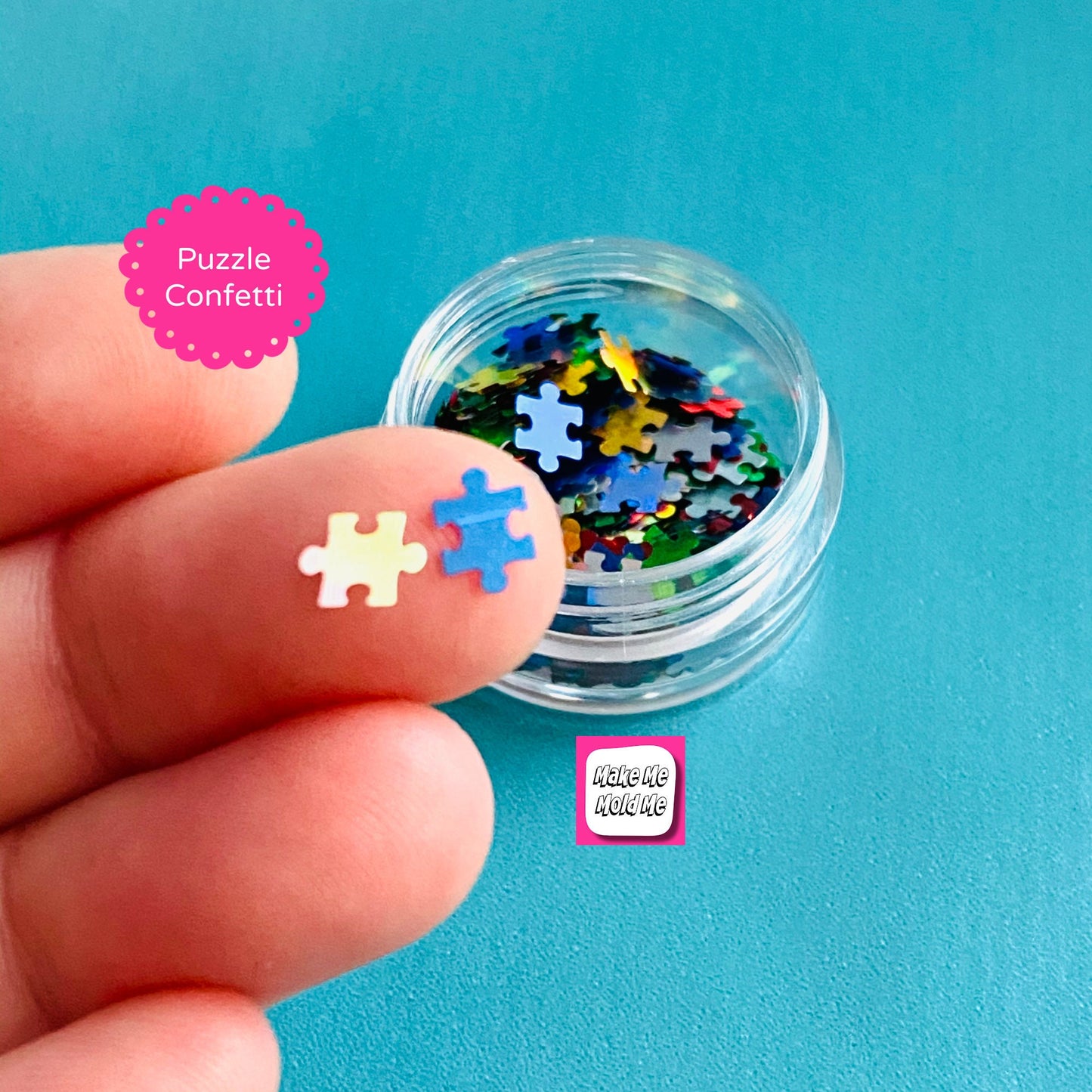 Rainbow Jigsaw Puzzle Piece Confetti MM104