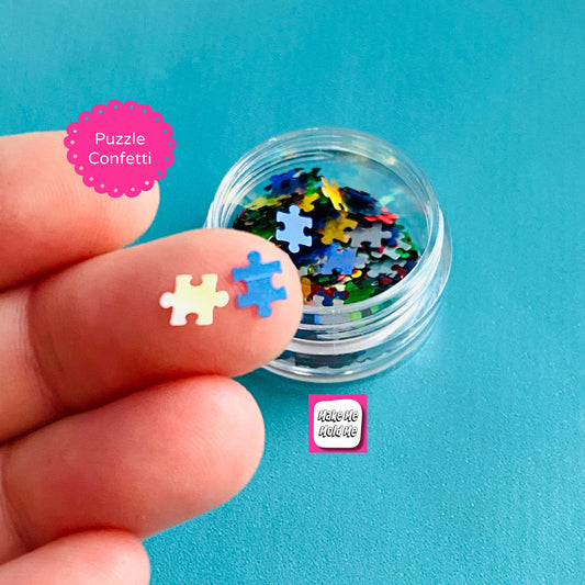Rainbow Jigsaw Puzzle Piece Confetti MM104