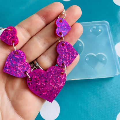 Heart Link Style  Necklace Silicone Mold - Resin Mould NM07