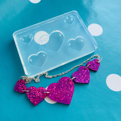 Heart Link Style  Necklace Silicone Mold - Resin Mould NM07