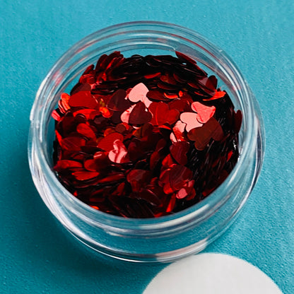 Red Heart Shaped Glitter Foil Confetti MM107