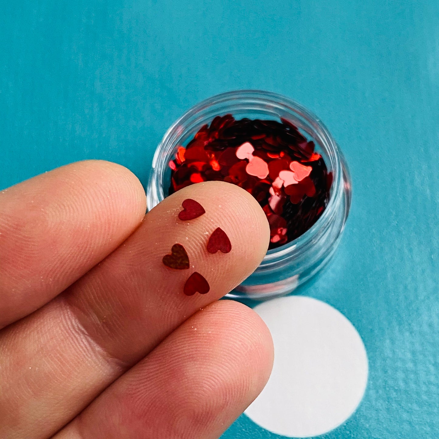 Red Heart Shaped Glitter Foil Confetti MM107