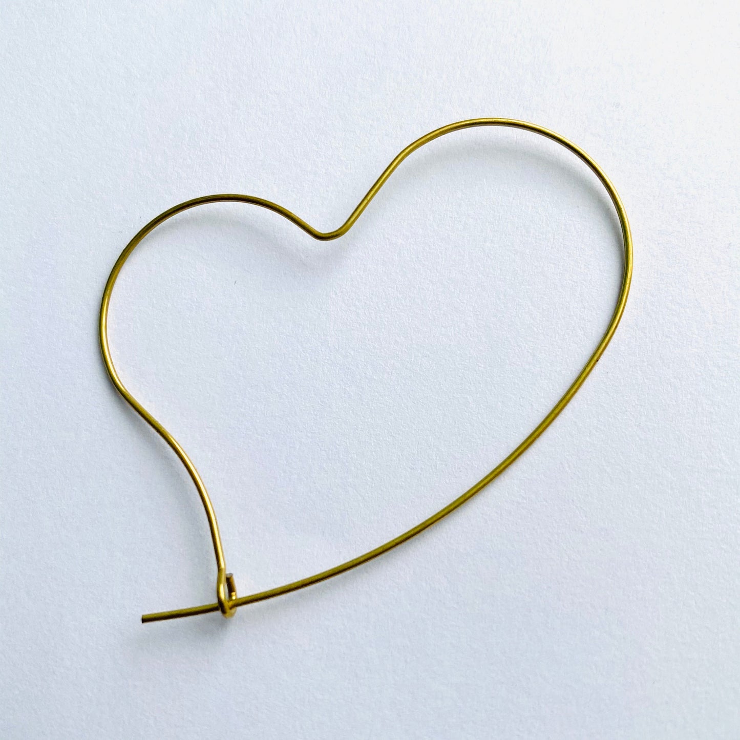 10 x 40mm Antique Brass Effect  Plated Heart Hoop Earring Wire Findings MM111 T