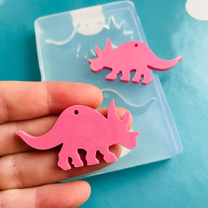 Clear Silicone Molds for Resin 25mm Silicone Triceratops Dangle Earring  Dinosaur EM538