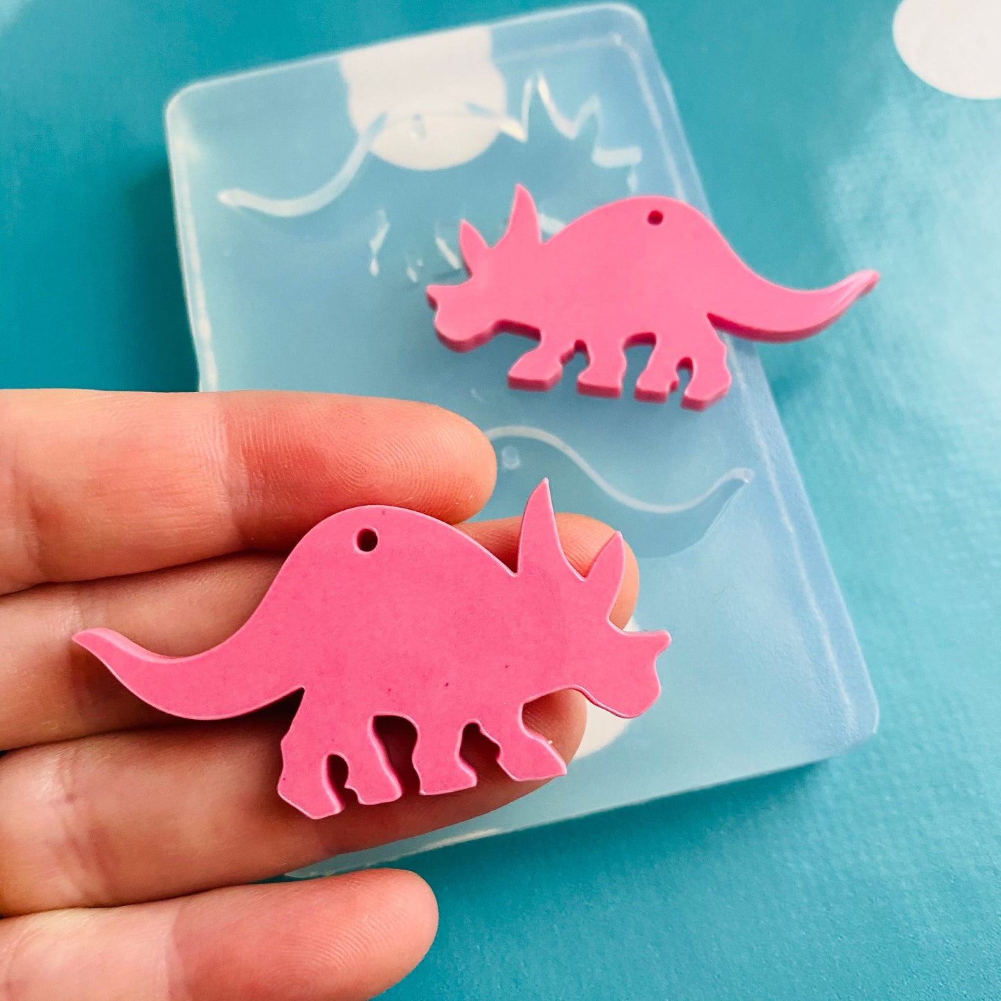Clear Silicone Molds for Resin 25mm Silicone Triceratops Dangle Earring  Dinosaur EM538