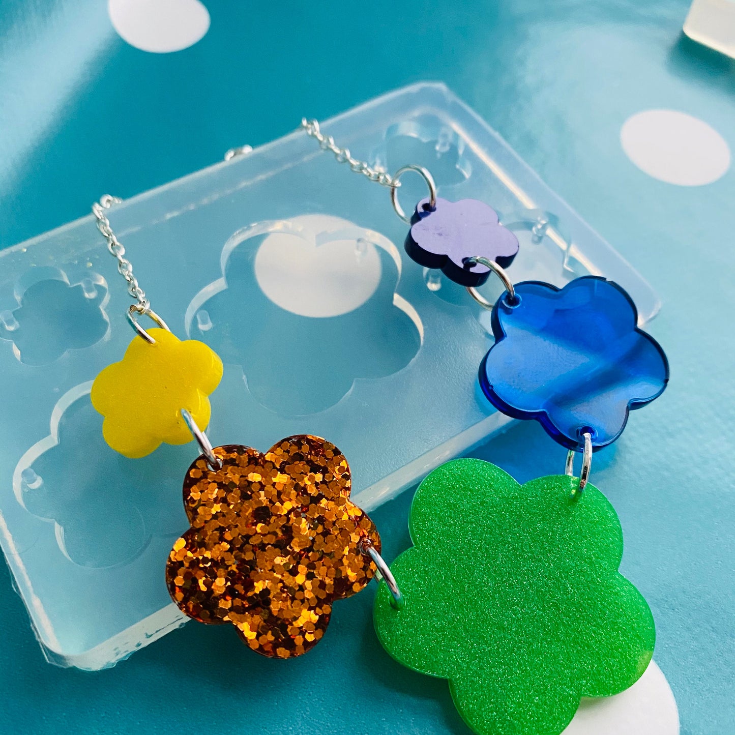Flower Link Style Necklace Silicone Mold - Resin Mould NM09