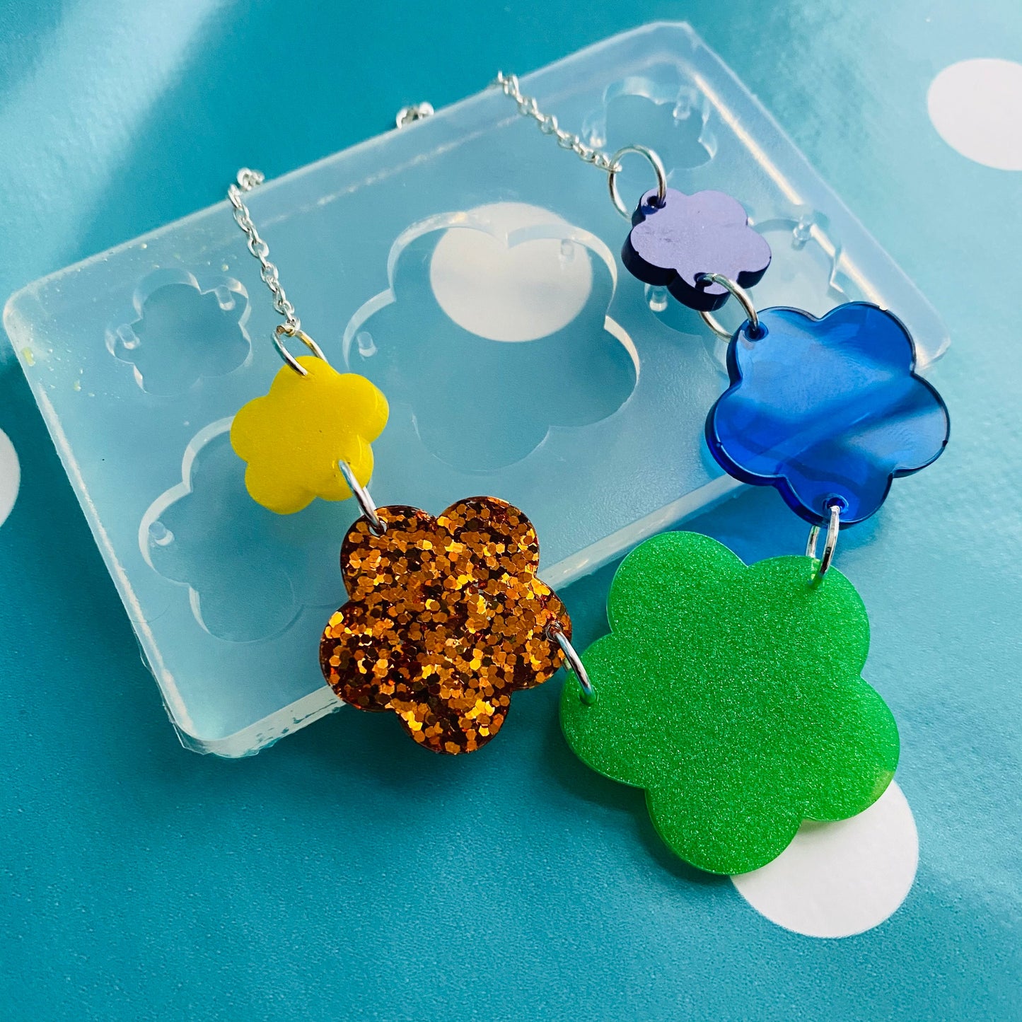 Flower Link Style Necklace Silicone Mold - Resin Mould NM09