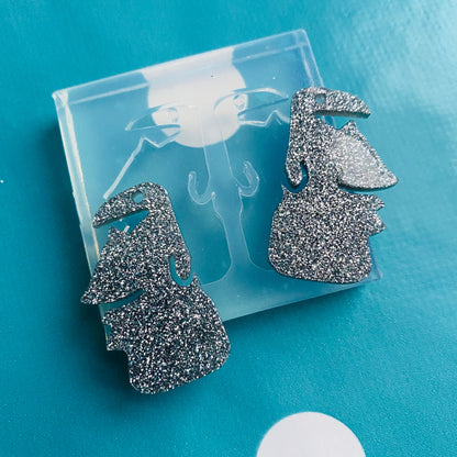 35mm Easter Island Statue Moai Dangle Earring Silicone Mold