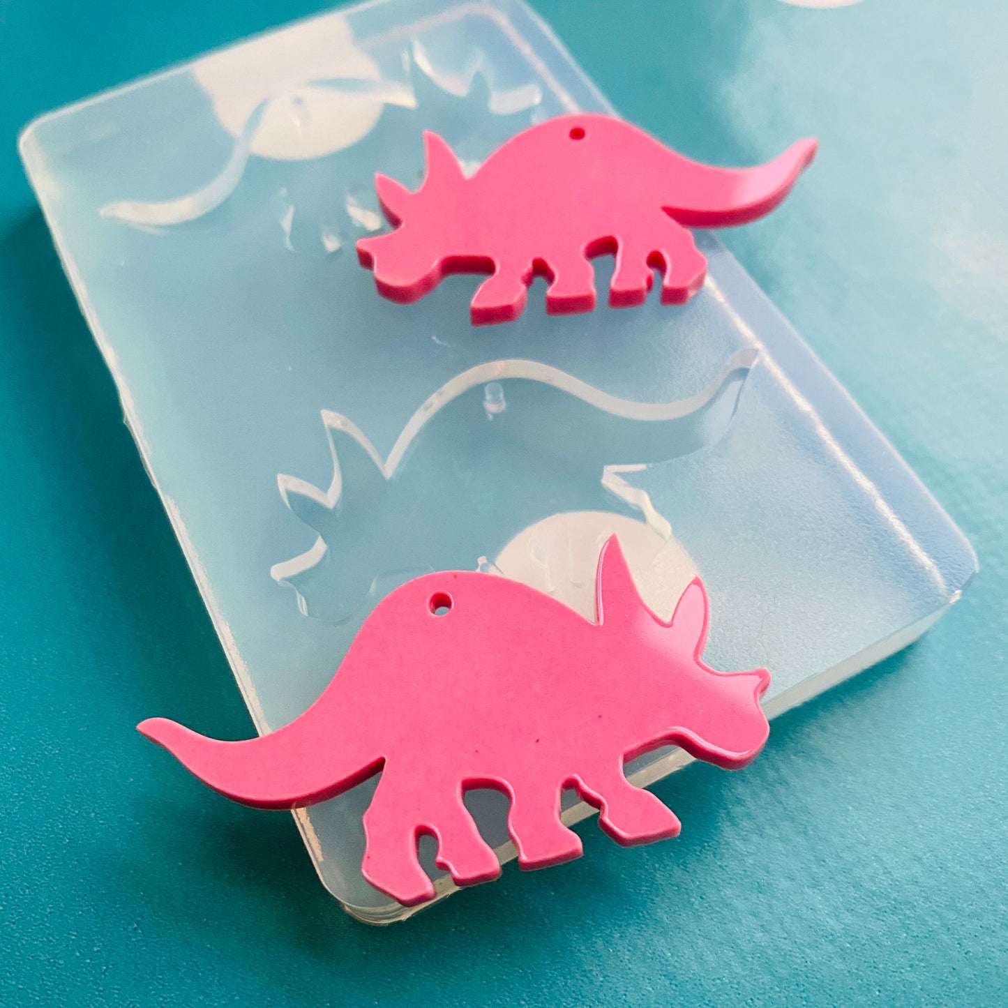 Clear Silicone Molds for Resin 25mm Silicone Triceratops Dangle Earring  Dinosaur EM538