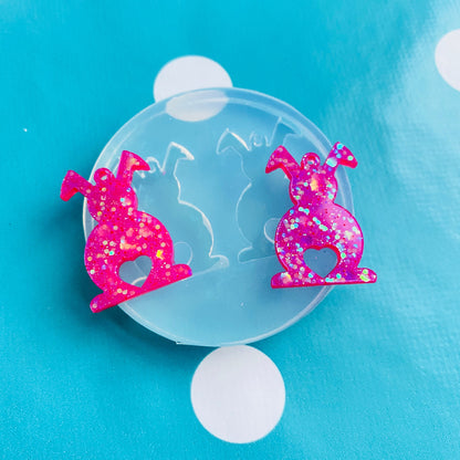 30mm Rabbit Earring Silicone Mold -  Resin Earrings Crafter Mould EM540 T