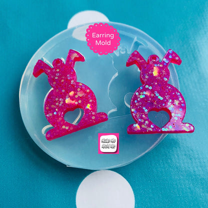 30mm Rabbit Earring Silicone Mold -  Resin Earrings Crafter Mould EM540 T