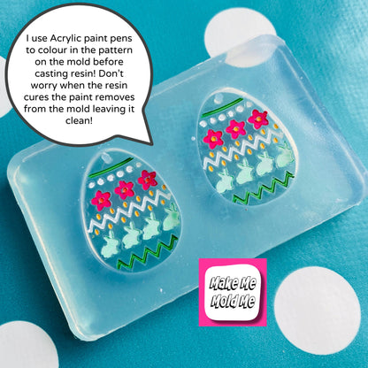 30mm Easter Egg Dangle Earring Mold