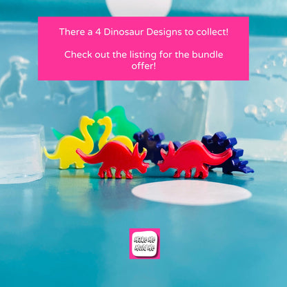 8mm Silicone Triceratops Stud Earring Mold - Resin Mould Crafter Dinosaur EM101 ccc T