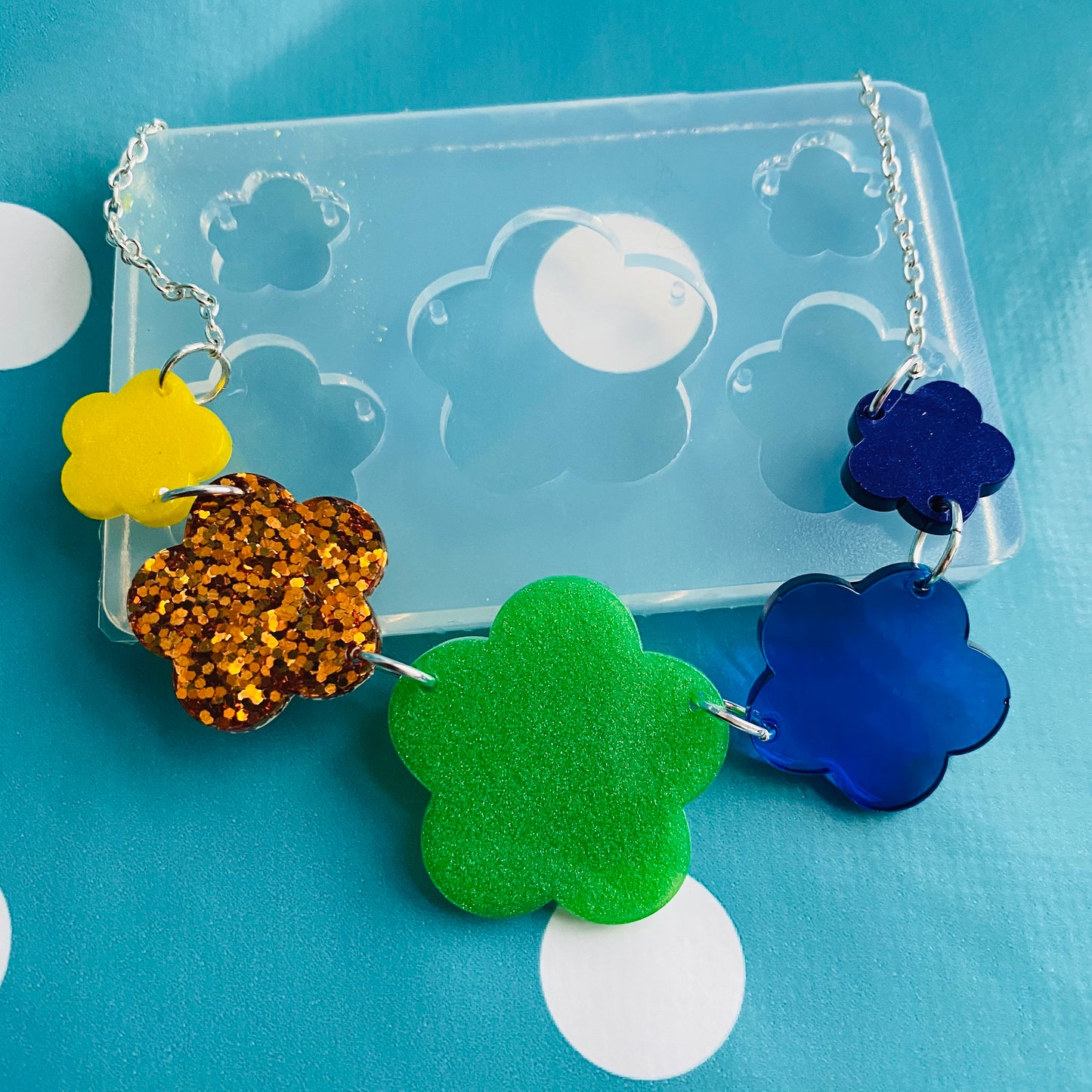 Flower Link Style Necklace Silicone Mold - Resin Mould NM09