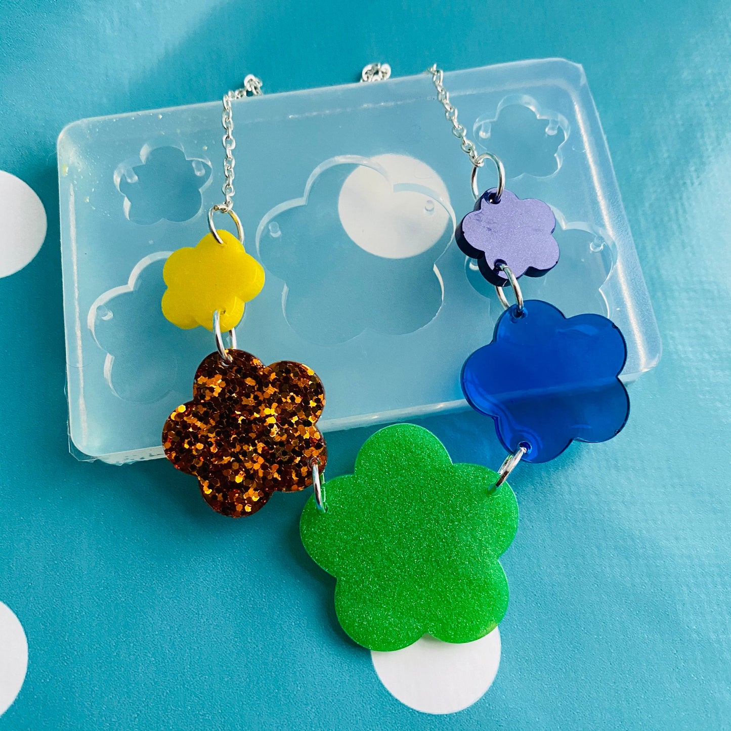 Flower Link Style Necklace Silicone Mold - Resin Mould NM09