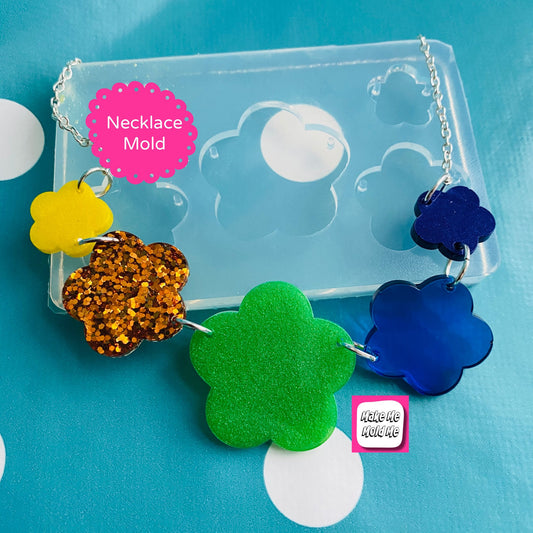 Flower Link Style Necklace Silicone Mold - Resin Mould NM09