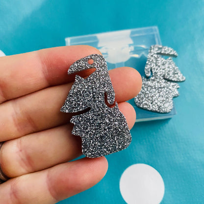 35mm Easter Island Statue Moai Dangle Earring Silicone Mold