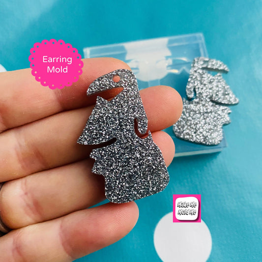 35mm Easter Island Statue Moai Dangle Earring Silicone Mold