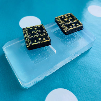 20mm Silicone Book of Spells Earrings Stud Mold  - Halloween EM547