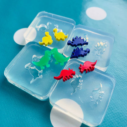 Silicone Dinosaur Earring Mold Bundle! Diplodocus Stegosaurus T Rex