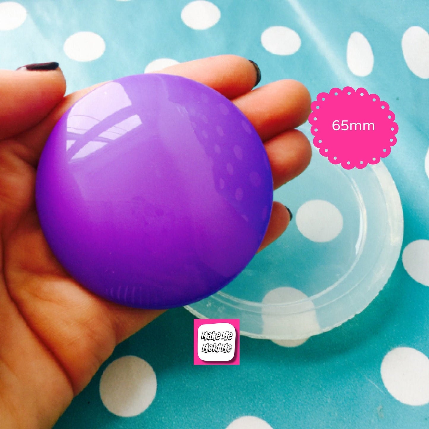 65mm Domed Circle Mold Round Cabochon Resin Silicone Mould Jewellery Making pendant GM78 T