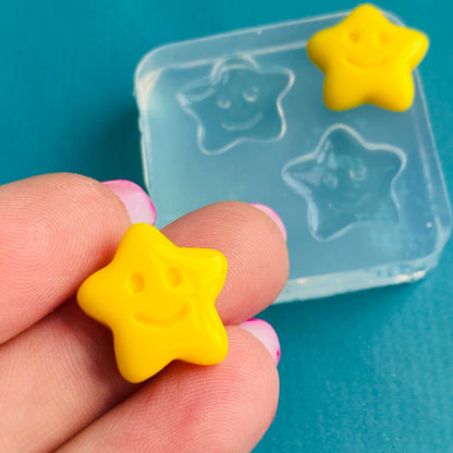 Clear silicone molds for resin 15mm Happy Star Earring EM552