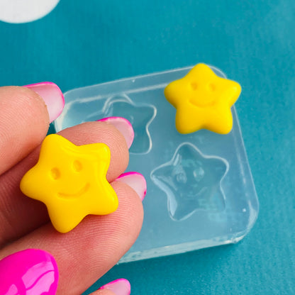 Clear silicone molds for resin 15mm Happy Star Earring EM552