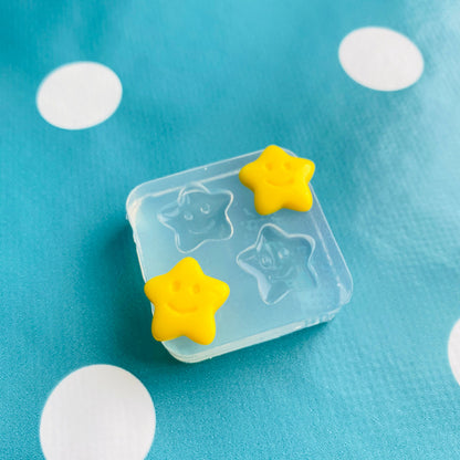 Clear silicone molds for resin 15mm Happy Star Earring EM552