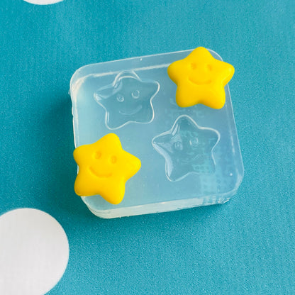 Clear silicone molds for resin 15mm Happy Star Earring EM552