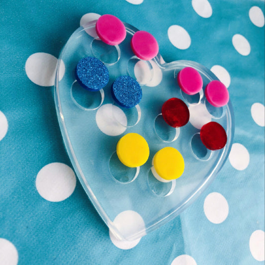 10mm Silicone Circle Disc Stud Earring Mold  -  Resin Crafter Mould Round EM559