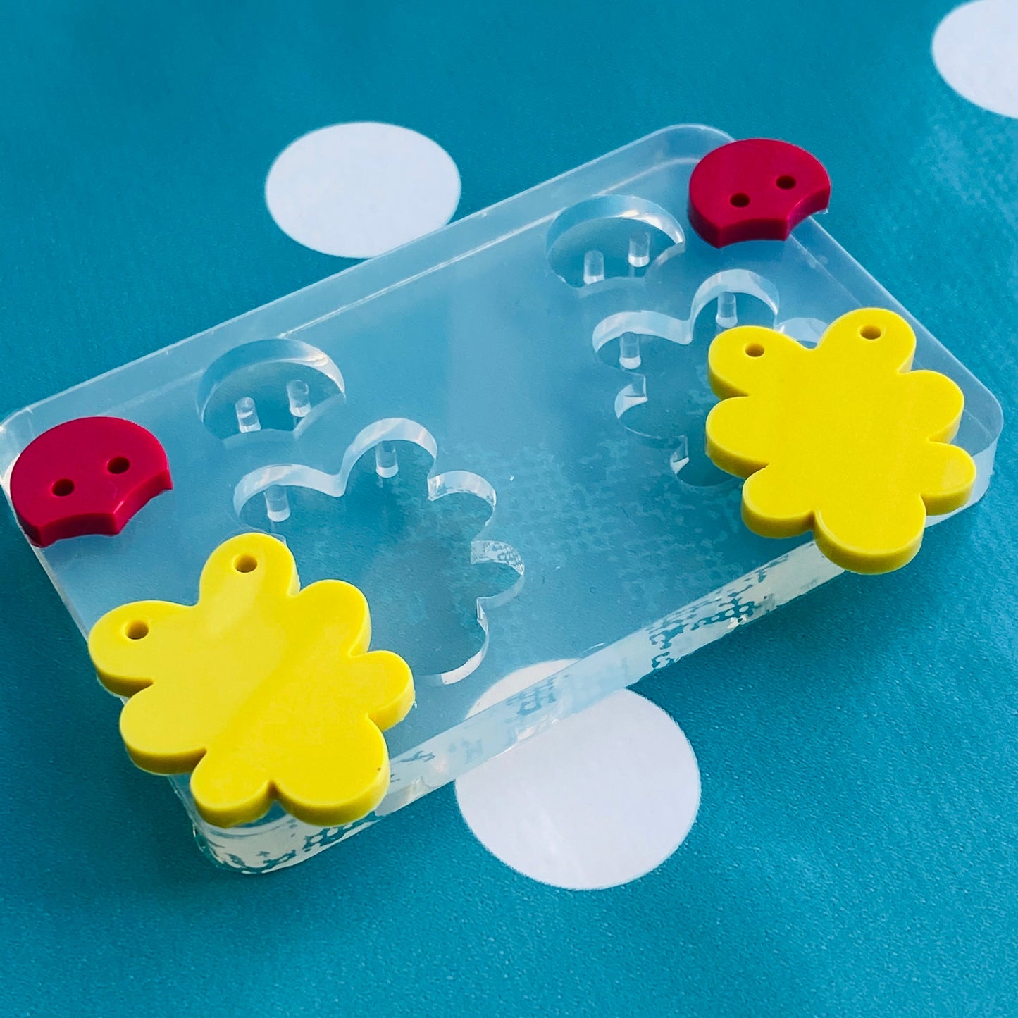 40mm Flat Eco Flower Silicone Dangle Earring Mold
