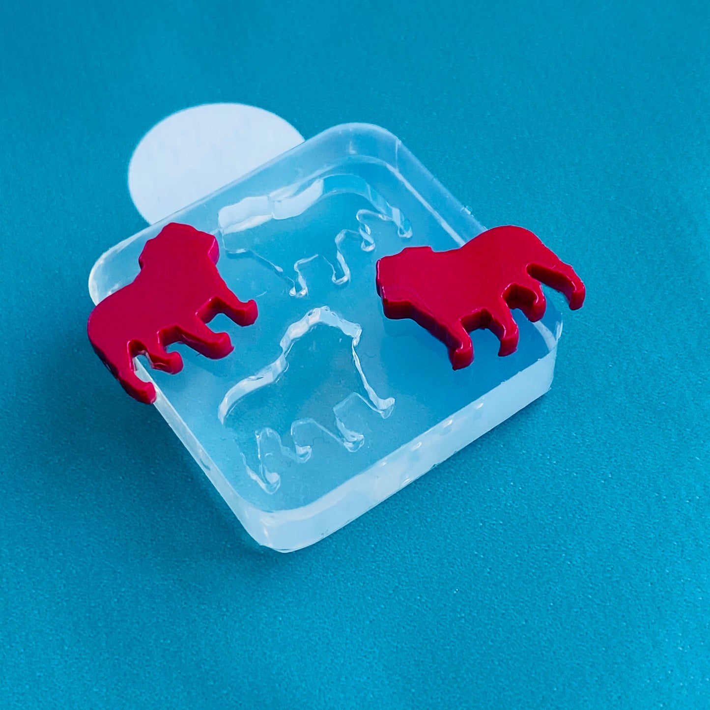 15mm  Silicone  British Bulldog Earring Stud Mold  - EM560